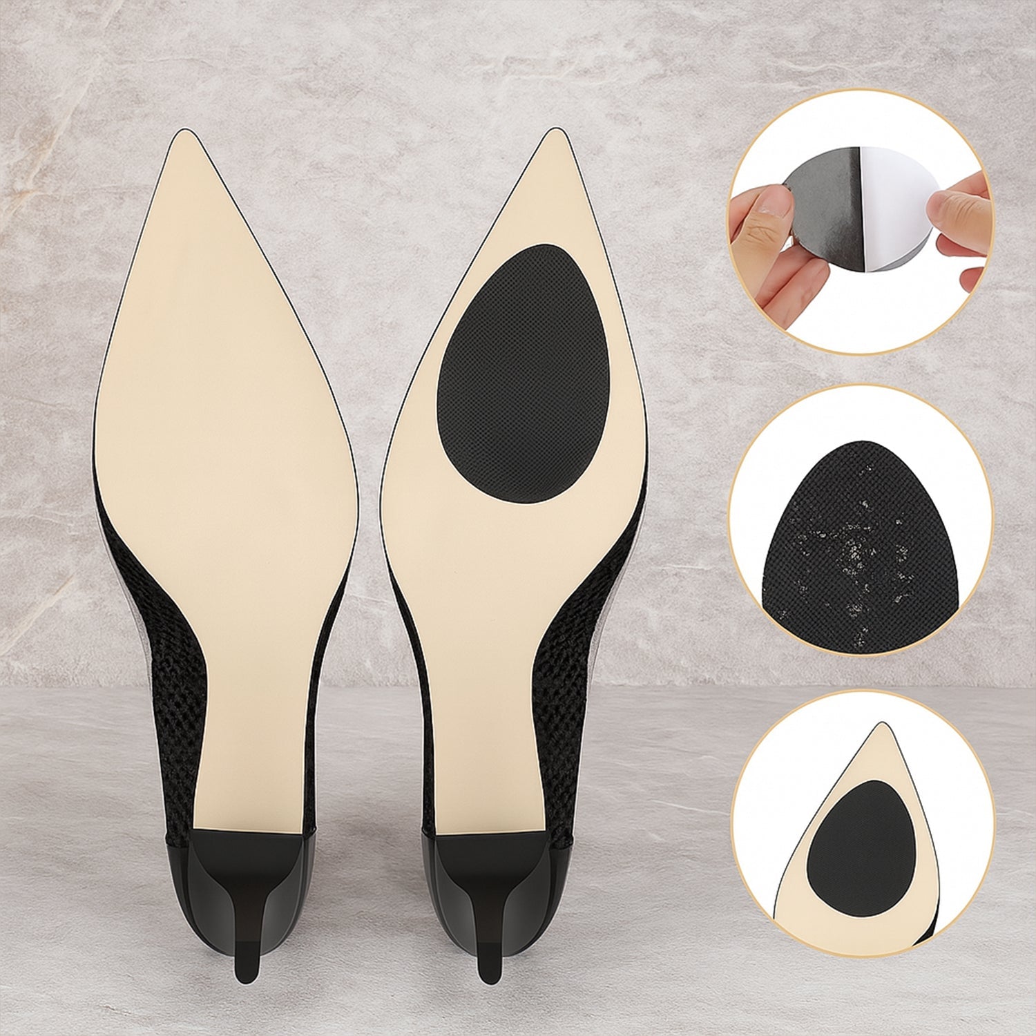Non-Slip Shoe Pads, Rubber Shoe Sole Protector Pads, Self-Adhesive Shoe Grips Pads Stickers Non Skid for Ladies Shoes, High Heels, Boots Non-Slip Shoe Pads, Rubber Shoe Sole Protector Pads, Self-Adhesive Shoe Grips Pads Stickers Non Skid for Ladies Shoes, High Heels, Boots